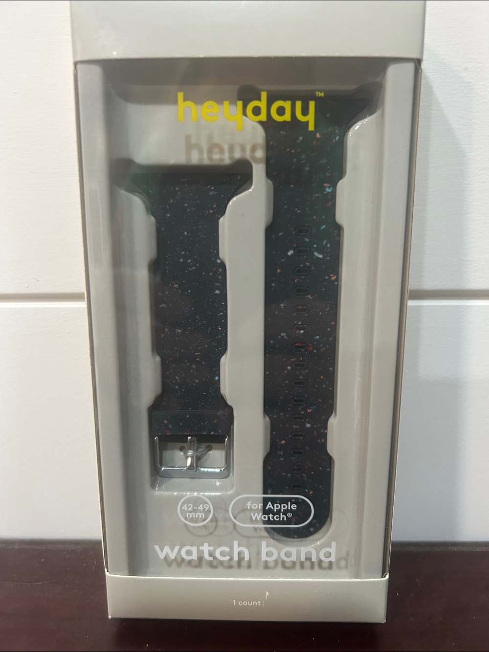 heyday Black Watch Band with Multicolor Speckles